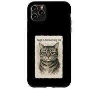La rabbia mi sta consumando divertente sciocco che fissa il gatto meme Sumi-e Custodia per iPhone 11 Pro Max