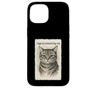 La rabbia mi sta consumando divertente sciocco che fissa il gatto meme Sumi-e Custodia per iPhone 15