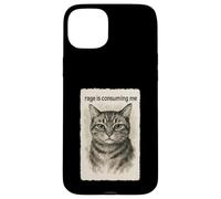La rabbia mi sta consumando divertente sciocco che fissa il gatto meme Sumi-e Custodia per iPhone 15 Plus