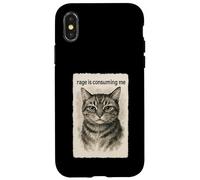 La rabbia mi sta consumando divertente sciocco che fissa il gatto meme Sumi-e Custodia per iPhone X/XS
