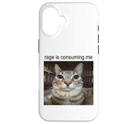 La rabbia mi sta consumando sciocco che fissa il meme del gatto Custodia per iPhone 16