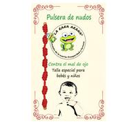 LA RANA ARANA - Bracciale con sette nodi rosso per neonati e bambini - Contro il malocchio - Filo rosso protezione energia negativa - Amuleto per buona fortuna - Taglia piccola