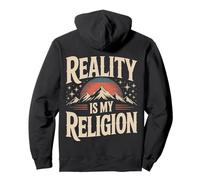 La Realtà è la mia Religione Montagna Tramonto Design Felpa con Cappuccio