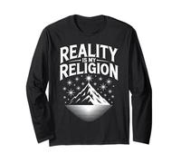 La Realtà è la mia Religione Montagna Tramonto Design Maglia a Manica
