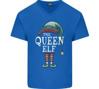 La Regina Elfo Divertente Natale Xmas Maglietta In Cotone A V Per Uomo