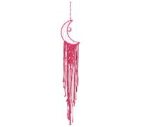La rete dei sogni Acchiappasogni in corda di cotone a forma di luna, acchiappasogni in stile nordico, in pizzo intrecciato, da appendere alla parete, adatto for la decorazione(Rose red)