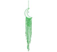 La rete dei sogni Acchiappasogni in corda di cotone a forma di luna, acchiappasogni in stile nordico, in pizzo intrecciato, da appendere alla parete, adatto for la decorazione(Light green)
