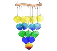 La rete dei sogni Campanelli eolici in vetro for esterni, interni ed esterni, decorazioni for patio, giardino, cortile, bei regali di compleanno, Natale, regalo commemorativo for la casa(Shell2)