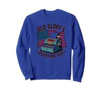La retribuzione degli straordinari di Old Glory Felpa, Unisex per Adulti, Blu Reale, XL