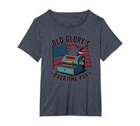 La retribuzione degli straordinari di Old Glory Maglietta, Donna Plus-Size, Pervinca, 3X