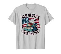 La retribuzione degli straordinari di Old Glory Maglietta, Uomo, Argento, XXL