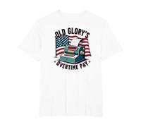La retribuzione degli straordinari di Old Glory Maglietta, Uomo Taglie Grandi, Bianco, 3X Tall