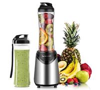 La Rêveuse Frullatore Personale Mini-size Blender con 2 Bottiglie Portatili 550ml,senza BPA,2 Coperchi da Viaggio,Mixer per Smoothie (Silver)
