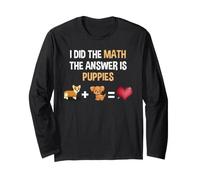 La Risposta è Cuccioli Matematica Divertente Amante dei Cani Nerd Maglia a Manica