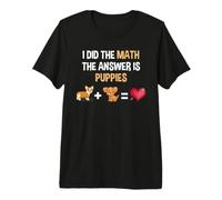 La Risposta è Cuccioli Matematica Divertente Amante dei Cani Nerd Maglietta Premium