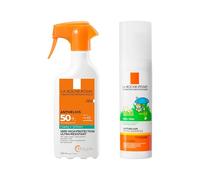 La Roche-Posay Anthelios Spray Famiglia SPF50+ 300 ml + Anthelios Dopolatte Bebè 50 ml | Protezione Solare Corpo e Cura Dopo Sole per Pelle Sensibile, Resistente ad Acqua