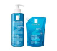 La Roche-Posay Effaclar Gel Mousse Purificante 400 ml + Refill 400 ml | Detergente Viso per Pelli Grasse e a Tendenza Acneica, Rimuove Sebo e Impurità, Formula Delicata