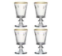 La Rochere Ape con Stelo Vetro Set Di 4 - Vino/Acqua - Bordo Oro - Made IN