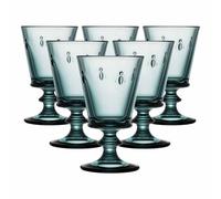 La Rochère Bicchieri da vino Abeille, set da 6 pezzi, 240 ml, bicchieri da vino bianco colorati con motivo api, in vetro, lavabili in lavastoviglie, blu notte