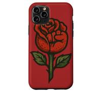 La rosa rossa resiste alla protesta d'arte resistenza alle rose rosse Custodia per iPhone 11 Pro