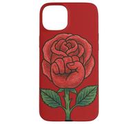 La rosa rossa resiste alla protesta d'arte resistenza alle rose rosse Custodia per iPhone 15 Plus