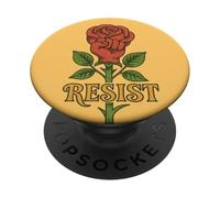 La rosa rossa resiste alla protesta d'arte resistenza alle rose rosse PopSockets PopGrip Adesivo