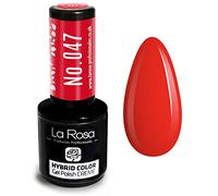 LA ROSA UV LED Smalto Gel Hybrid Color CREMA - A Lunga Durata e Molto Facile da Applicare, Perfetto per la Nail Art - Fai da Te a Casa o in Salone - 9 ml (Rosso Scarlatto)