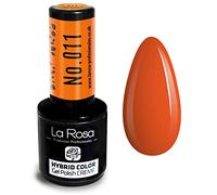 LA ROSA UV LED Smalto Gel Hybrid Color CREMA - A Lunga Durata e Molto Facile da Applicare, Perfetto per la Nail Art - Fai da Te a Casa o in Salone - 9 ml (Arancione)