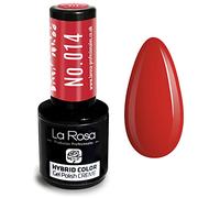 LA ROSA UV LED Smalto Gel Hybrid Color CREMA - A Lunga Durata e Molto Facile da Applicare, Perfetto per la Nail Art - Fai da Te a Casa o in Salone - 9 ml (Rosso fragola)