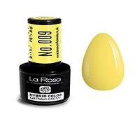 LA ROSA UV LED Smalto Gel Hybrid Color CREMA - A Lunga Durata e Molto Facile da Applicare, Perfetto per la Nail Art - Fai da Te a Casa o in Salone - 9 ml - Numero 009 - Limone