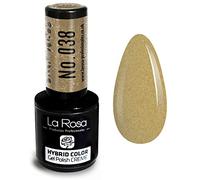 LA ROSA UV LED Smalto Gel Hybrid Color CREMA - A Lunga Durata e Molto Facile da Applicare, Perfetto per la Nail Art - Fai da Te a Casa o in Salone - 9 ml (Oro)