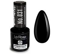 LA ROSA UV LED Smalto Gel Hybrid Color CREMA - A Lunga Durata e Molto Facile da Applicare, Perfetto per la Nail Art - Fai da Te a Casa o in Salone - 9 ml (Nero)