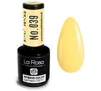 LA ROSA UV LED Smalto Gel Hybrid Color CREMA - A Lunga Durata e Molto Facile da Applicare, Perfetto per la Nail Art - Fai da Te a Casa o in Salone - 9 ml (Giallo Banana)