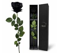LA ROSEE ETERNELLE Rosa stabilizzata profumata con stelo lungo - Rosa naturale dall’Ecuador - Regalo romantico ed elegante per donna, partner o mamma - Colore : Black