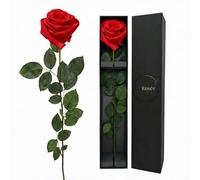 LA ROSEE ETERNELLE Rosa stabilizzata profumata con stelo lungo - Rosa naturale dall’Ecuador - Regalo romantico ed elegante per donna, partner o mamma - Colore : Red One