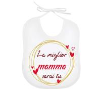 La Ruotante Bavaglino bavetta mamma amore cuore cocco leggere menomale miglior work progress auguri regalo nascita