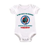 La Ruotante Body neonato in 100% cotone manica corta adatto a vespa vespista si nasce mamma papà regalo nascita tutina (1, 0/6 mesi)