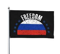 La Russia E La Libertà Bandiere Di Benvenuto Resistente Alle Intemperie Bandiere Da Giardino Divertente Garden Flag Decorazione Per Patio Esterni All'Aperto 90X152Cm