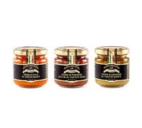 La Rustichella - Tris Crema Zucca e Tartufo Bianco 90g, Crema di Pomodori e Tartufo Nero 90g & Crema di Asparagi al Tartufo Bianco 90g ,Vegan , Gluten Free , Cholesterol Free - Prelibatezze Italiane