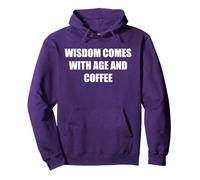 La Saggezza Arriva con l'età e Il caffè Felpa con Cappuccio, Unisex per Adulti, Viola, XL