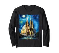 La Sagrada Familia - Barcellona Van Gogh arte Maglia a Manica