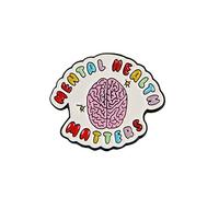 La salute mentale conta la consapevolezza dello smalto Pin del cervello Spilla Pin Self Care Consapevolezza Distintivi metallici Spilla da bavero Accessori di moda, Lega di acciaio