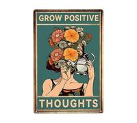 La Salute Mentale Delle Donne Coltiva Pensieri Positivi Cartello Decorativo Divertente Poster Metal Retrò Cartelli Metallo Per Cafe Bar Pub Soggiorno