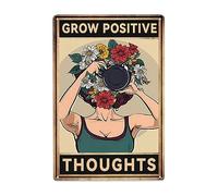 La Salute Mentale Femminile Promuove Pensieri Positivi Targa In Metallo Decorative Cartelli Metallo Vintage Poster Metal Per Bar Pub Cucina Murale