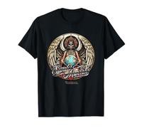 La Santa Muerte in Stile Tatuaggio con mappamondo Maglietta
