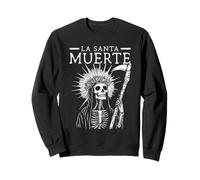La Santa Muerte Saint Death - Scheletro Messicano con Teschio di Zucchero Felpa