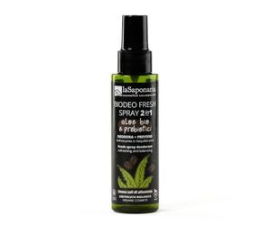 La Saponaria | Biodeo Fresh Spray con Aloe Bio e Prebiotici, Deodorante spray rinfrescante e riequilibrante, aiuta a prevenire i cattivi odori, senza sali di alluminio, 100 ml