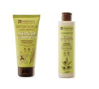 La Saponaria | Kit Purificante per Cute Sensibile con Scrub Cuoio Capelluto al Rosmarino Bio e Shampoo Bio Extravergine per Lavaggi Frequenti