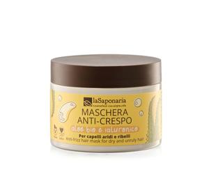 La Saponaria | Maschera capelli anti-crespo, Dona un aspetto sano lucente e idratato, Per capelli aridi e ribelli con Aloe bio e Ialuronico, 200ml