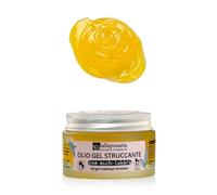 La Saponaria | Olio Gel Struccante Viso, Occhi e Labbra alla Rosa Mosqueta, Detergente nutriente e morbido che scioglie makeup e impurità, ideale per doppia detersione e per pelli sensibili, 50 ml